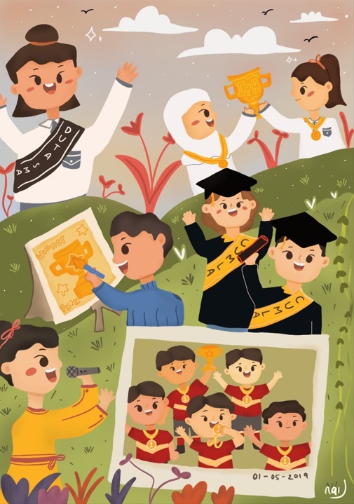 Naila Fadhila Kelas 8A, Kembali Mengharumkan SMPAM Melalui Ilustrasi Digital Menarik dalam Ajang FLS2N Kabupaten 2023