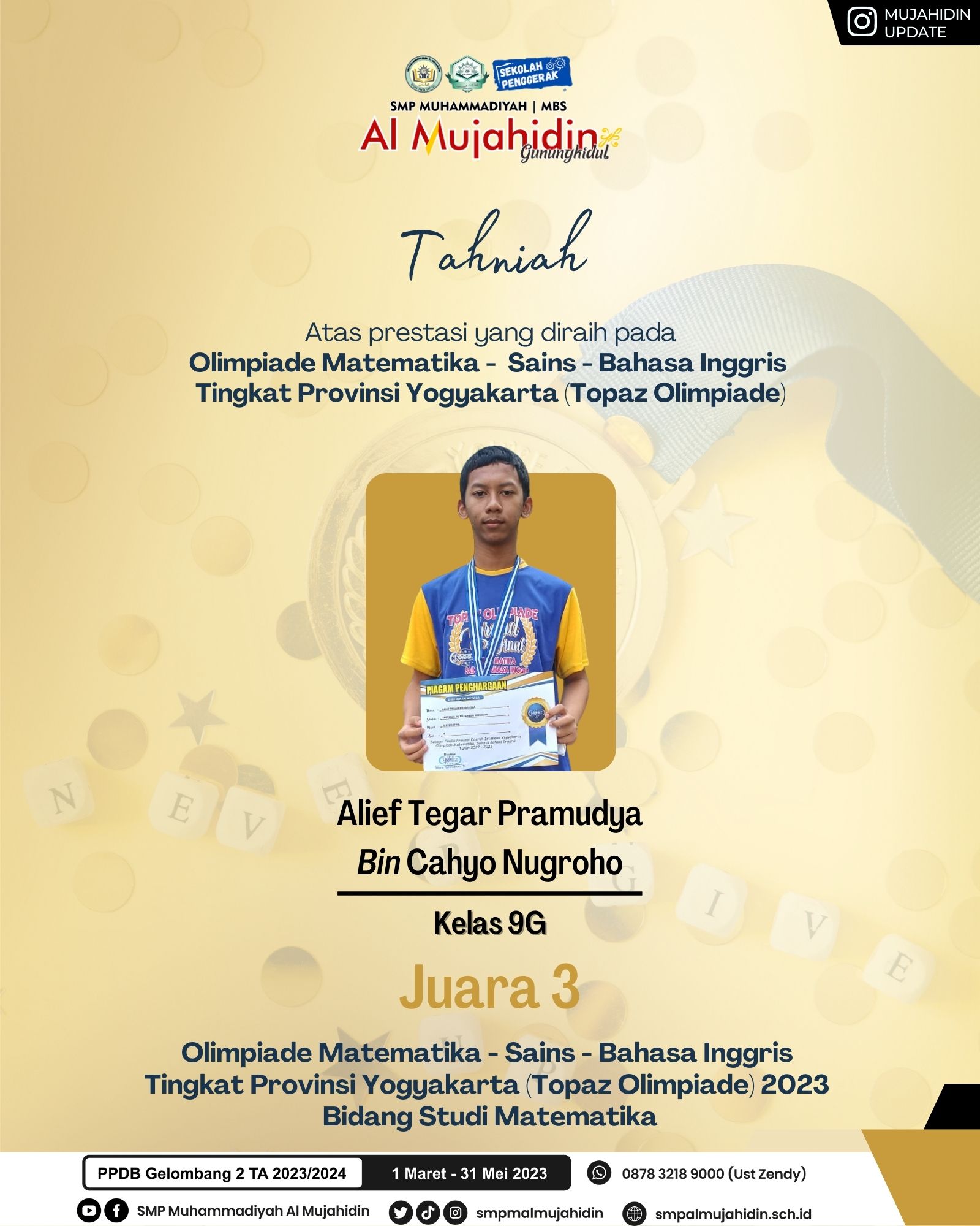 SMPAM Berhasil Borong Juara dalam Olimpiade MTK-Sains-Bahasa TOPAZ, SSRO, dan OSSN