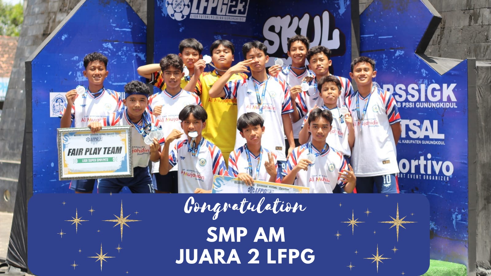 SMP Muhammadiyah Al Mujahidin Juara 2 Liga Futsal Pelajar Gunungkidul 2023